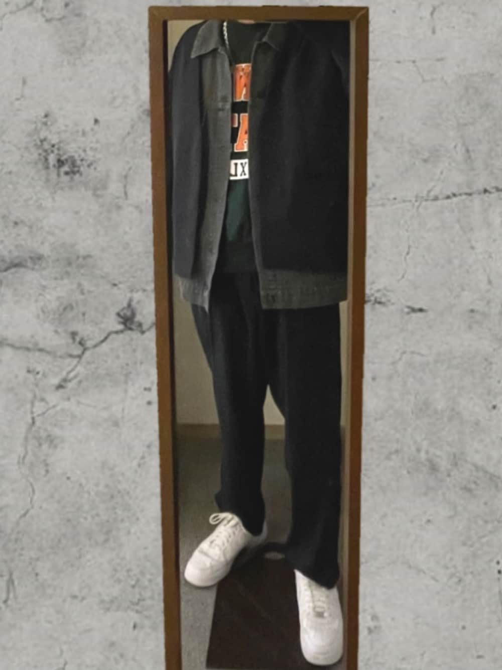 WYM メンズ　ブラックデニムノーカラージャケットセットアップ　Sサイズ HEAVY OZ WIDE DENIM SET-UP（セットアップ）｜WYM LIDNM