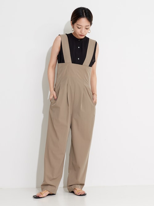 セール】タックテーパードサロペットオールインワン（サロペット