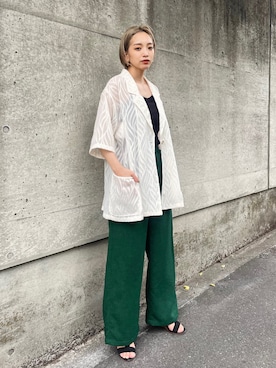 「NOMINE（ノミネ）のアイテム（テーラードジャケット）」を使った、ERIさん（レディース・156cm）の夏コーディネート