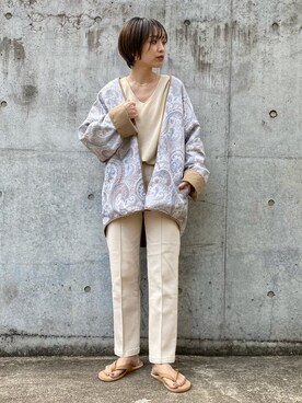 「NOMINE（ノミネ）のアイテム（ブルゾン）」を使った、ERIさん（レディース・156cm）の春コーディネート