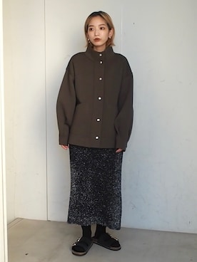 「NOMINE（ノミネ）のアイテム（ブルゾン）」を使った、ERIさん（レディース・156cm）の秋コーディネート