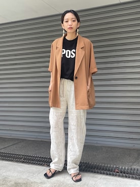 「NOMINE（ノミネ）のアイテム（テーラードジャケット）」を使った、ERIさん（レディース・156cm）の夏コーディネート