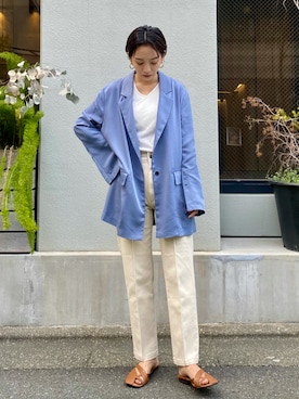 「NOMINE（ノミネ）のアイテム（テーラードジャケット）」を使った、ERIさん（レディース・156cm）の春コーディネート