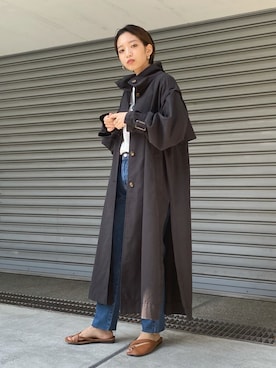 「NOMINE（ノミネ）のアイテム（トレンチコート）」を使った、ERIさん（レディース・156cm）の春コーディネート
