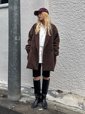 「アイテム（帽子）」を使った、ERIさん（レディース・156cm）の秋コーディネート