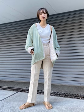 「NOMINE（ノミネ）のアイテム（ブルゾン）」を使った、ERIさん（レディース・156cm）の冬コーディネート