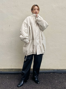 「アイテム（ミリタリージャケット）」を使った、ERIさん（レディース・156cm）の秋コーディネート