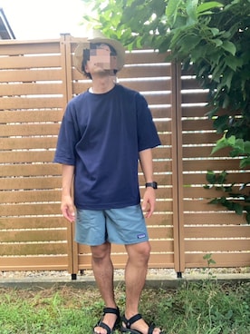 「無印良品（ムジルシリョウヒン）のアイテム（ハット）」を使った、TSUYOさん（メンズ・166cm）の夏コーディネート