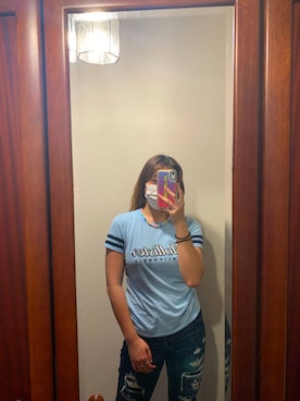 「Hollister（ホリスター）のアイテム（Tシャツ/カットソー）」を使った、koさん（レディース・160cm）の夏コーディネート