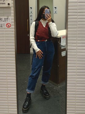 「アイテム（デニムパンツ、その他）」を使った、koさん（レディース・160cm）の冬コーディネート