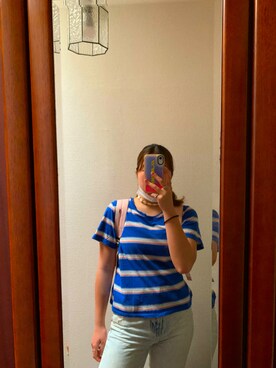 「American Eagle（アメリカンイーグル）のアイテム（Tシャツ/カットソー）」を使った、koさん（レディース・160cm）の夏コーディネート