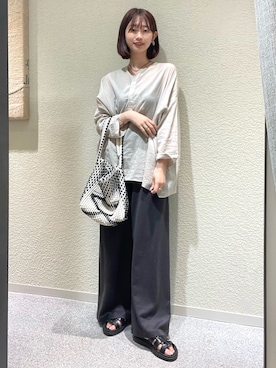 「アイテム（シャツ/ブラウス）」を使った、りほさん（レディース・162cm）の夏コーディネート