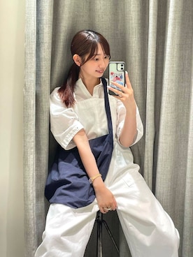 「アイテム（サロペット/オーバーオール）」を使った、りほさん（レディース・162cm）の夏コーディネート