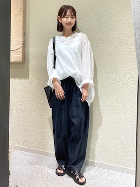 「アイテム（デニムパンツ）」を使った、りほさん（レディース・162cm）の夏コーディネート