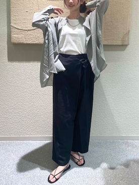 「シアー素材」｜りほさん（レディース・162cm）の夏コーディネート