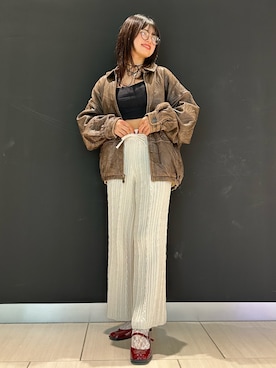 「ジョガーパンツ」｜「アイテム（パンツ、ホワイト系）」を使った、RYさん（レディース・160cm）の秋コーディネート