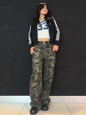 「アイテム（ジャージ）」を使った、RYさん（レディース・160cm）の夏コーディネート