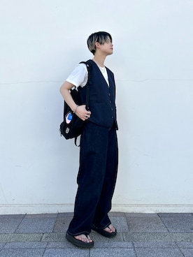 「OUTDOOR PRODUCTS（アウトドアプロダクツ）のアイテム（バックパック/リュック）」を使った、Kさん（レディース・162cm）の夏コーディネート