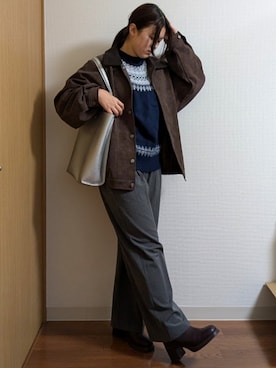「OPAQUE.CLIP（オペークドットクリップ）のアイテム（トートバッグ）」を使った、yoriri00さん（レディース・166cm）の冬コーディネート