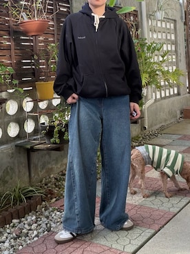 「アイテム（パーカー）」を使った、ひまなひとさん（レディース・164cm・20代）の秋コーディネート