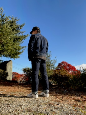 「アイテム（デニムジャケット）」を使った、HRさん（メンズ・167cm）の秋コーディネート