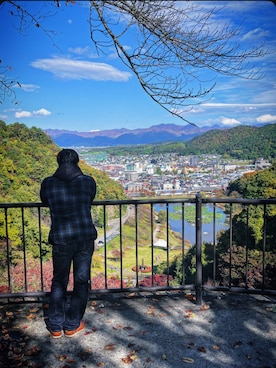 「アイテム（ポロシャツ）」を使った、HRさん（メンズ・167cm）の秋コーディネート