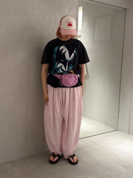 「KANGOL（カンゴール）のアイテム」を使った、ｺﾏさん（レディース・167cm）の夏コーディネート