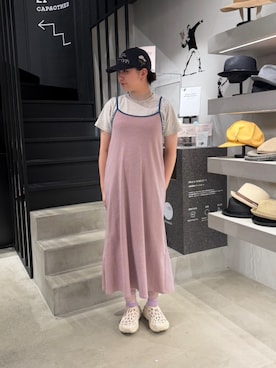 「arth（アース）のアイテム（キャップ）」を使った、ｺﾏさん（レディース・167cm）の夏コーディネート