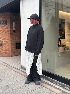 「アイテム（キャップ）」を使った、ｺﾏさん（レディース・167cm）の秋コーディネート