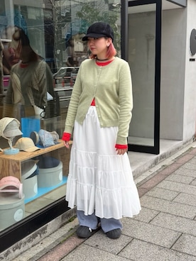 「アイテム（キャスケット）」を使った、ｺﾏさん（レディース・167cm）の春コーディネート