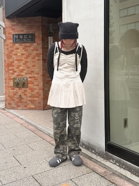 「アイテム（ニットキャップ/ビーニー）」を使った、ｺﾏさん（レディース・167cm）の秋コーディネート