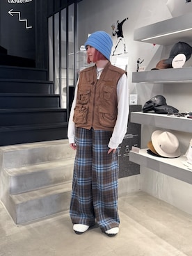 「おでかけコーデ」｜「アイテム（ニットキャップ/ビーニー）」を使った、ｺﾏさん（レディース・167cm）の秋コーディネート