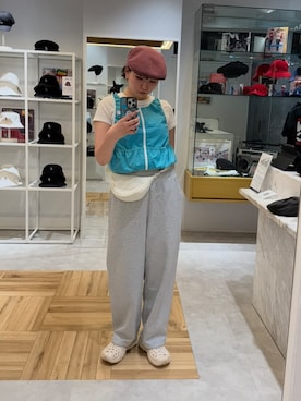 「KANGOL（カンゴール）のアイテム（ハンチング/ベレー帽）」を使った、ｺﾏさん（レディース・167cm）の秋コーディネート