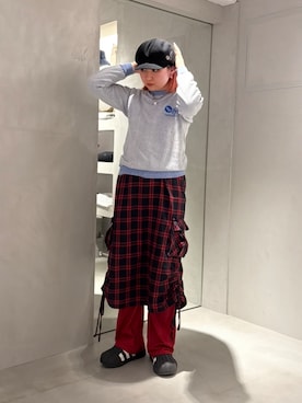 「アイテム（キャスケット）」を使った、ｺﾏさん（レディース・167cm）の春コーディネート