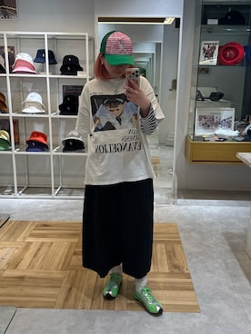 「KANGOL（カンゴール）のアイテム（キャップ）」を使った、ｺﾏさん（レディース・167cm）の春コーディネート