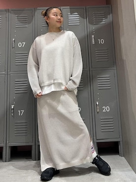 「ロング」｜「アイテム（スニーカー）」を使った、とっちーさん（レディース・153cm）の春コーディネート