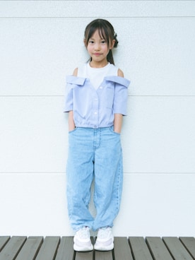 「coca（coca）（コカ）のアイテム（トップス）」を使った、yotsuha_daysさん（キッズ・120cm）の春コーディネート