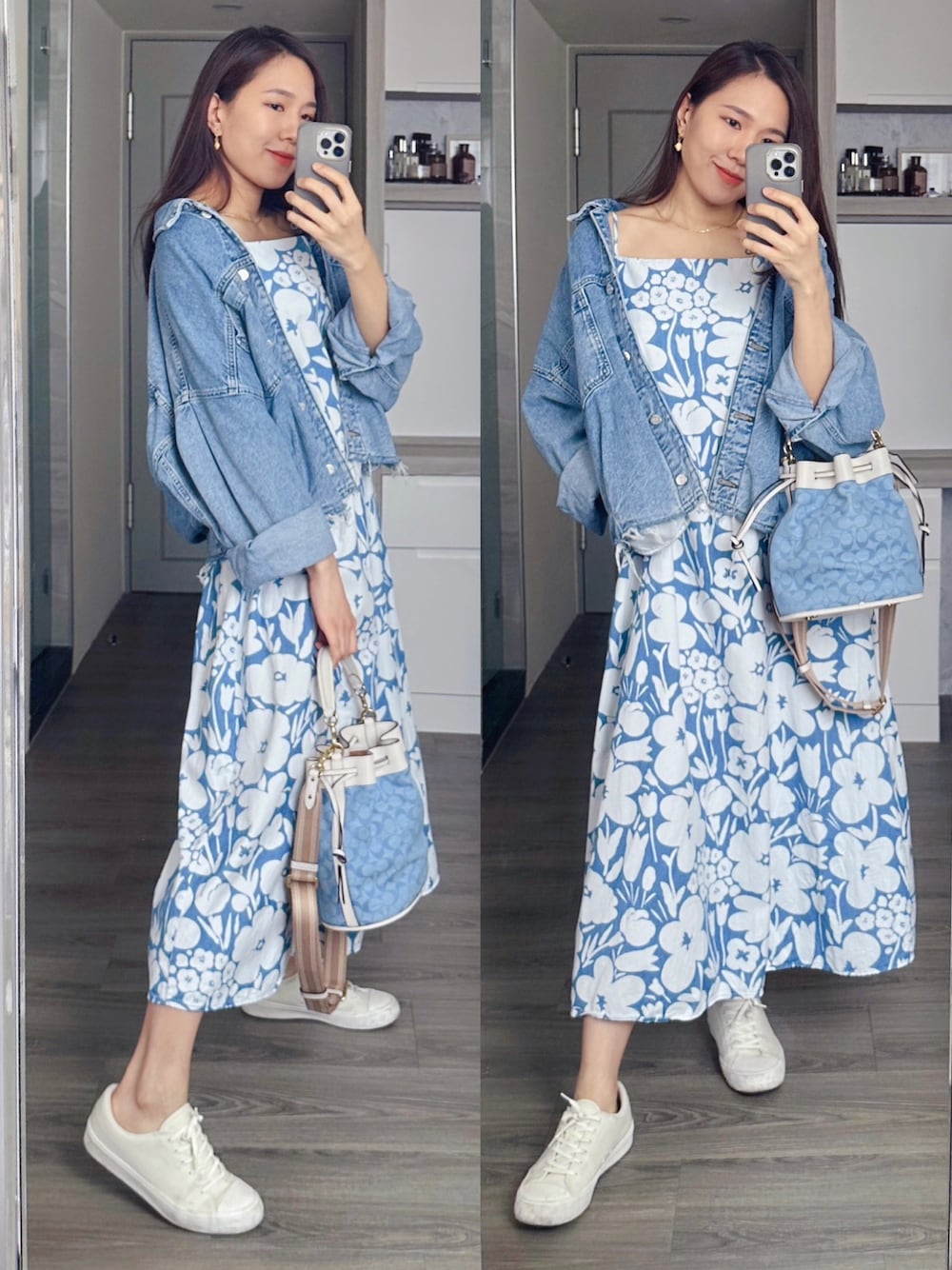 「uniqloxmarimekko」｜「UNIQLOのアイテム（スニーカー、ホワイト系）」を使った、smallx2さん（レディース・165cm）の秋コーディネートの1枚目の写真