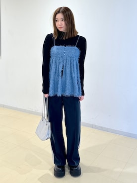 「春カラー」｜「アイテム（その他トップス）」を使った、mayuさん（レディース・154cm）の冬コーディネート