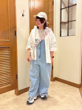 「Samansa Mos2（サマンサ モスモス）のアイテム（帽子）」を使った、saori🐿️さん（レディース・157cm）の春コーディネート