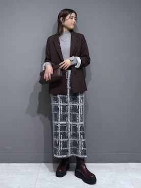 「アイテム（テーラードジャケット）」を使った、ayukamiさん（レディース・167cm・30代）の冬コーディネート