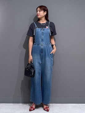 「パンツスタイル」｜「アイテム（サロペット/オーバーオール）」を使った、ayukamiさん（レディース・167cm）の夏コーディネート