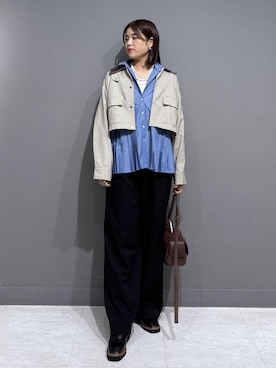 「アイテム（カバーオール）」を使った、ayukamiさん（レディース・167cm）の秋コーディネート