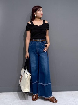 「アイテム（バングル/リストバンド）」を使った、ayukamiさん（レディース・167cm）の夏コーディネート