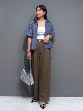 「アイテム（バングル/リストバンド）」を使った、ayukamiさん（レディース・167cm・30代）の夏コーディネート