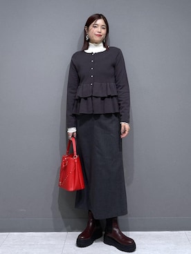 「Juze（ジュゼ）のアイテム」を使った、ayukamiさん（レディース・167cm）の冬コーディネート