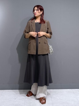 「アイテム（テーラードジャケット）」を使った、ayukamiさん（レディース・167cm・30代）の夏コーディネート