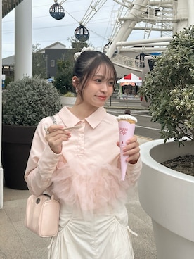 「アイテム（化粧下地）」を使った、た さ か も も かさん（レディース・161cm）の春コーディネート