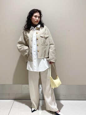「ノーカラー」｜「アイテム（ブルゾン）」を使った、eriさん（レディース・149cm）の春コーディネート
