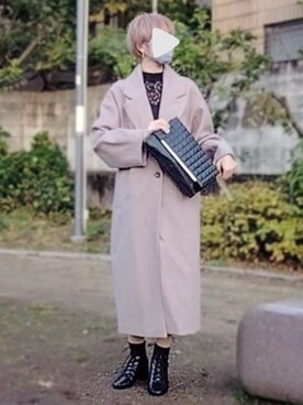 「AS KNOW AS plus（アズノゥアズプラス）のアイテム（チェスターコート）」を使った、trさん（レディース・168cm）の秋コーディネート